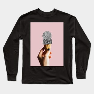 Ice cream, Silver, Hand, Woman, Girl, Fashion art, Fashion print, Scandinavian art, Modern art, Wall art, Print, Minimalistic, Modern Long Sleeve T-Shirt